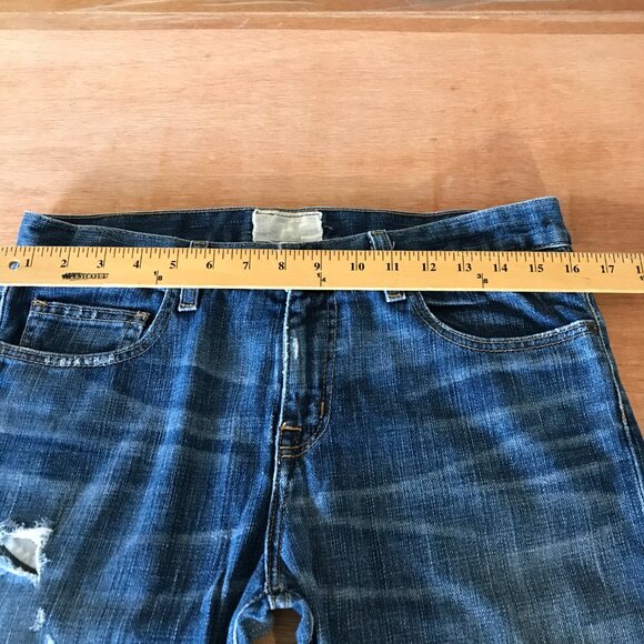 Current/Elliott Boyfriend Jeans Women 26 Blue Mid Rise Distressed Medium Wash - Picture 7 of 13